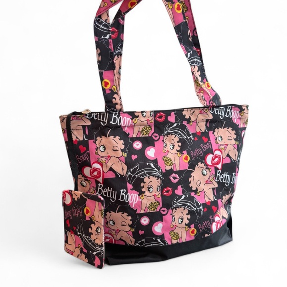 Betty Boop Graphic Tote in Black and Pink - Picture 1 of 1